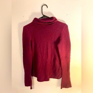 Soft, red, turtle neck sweater